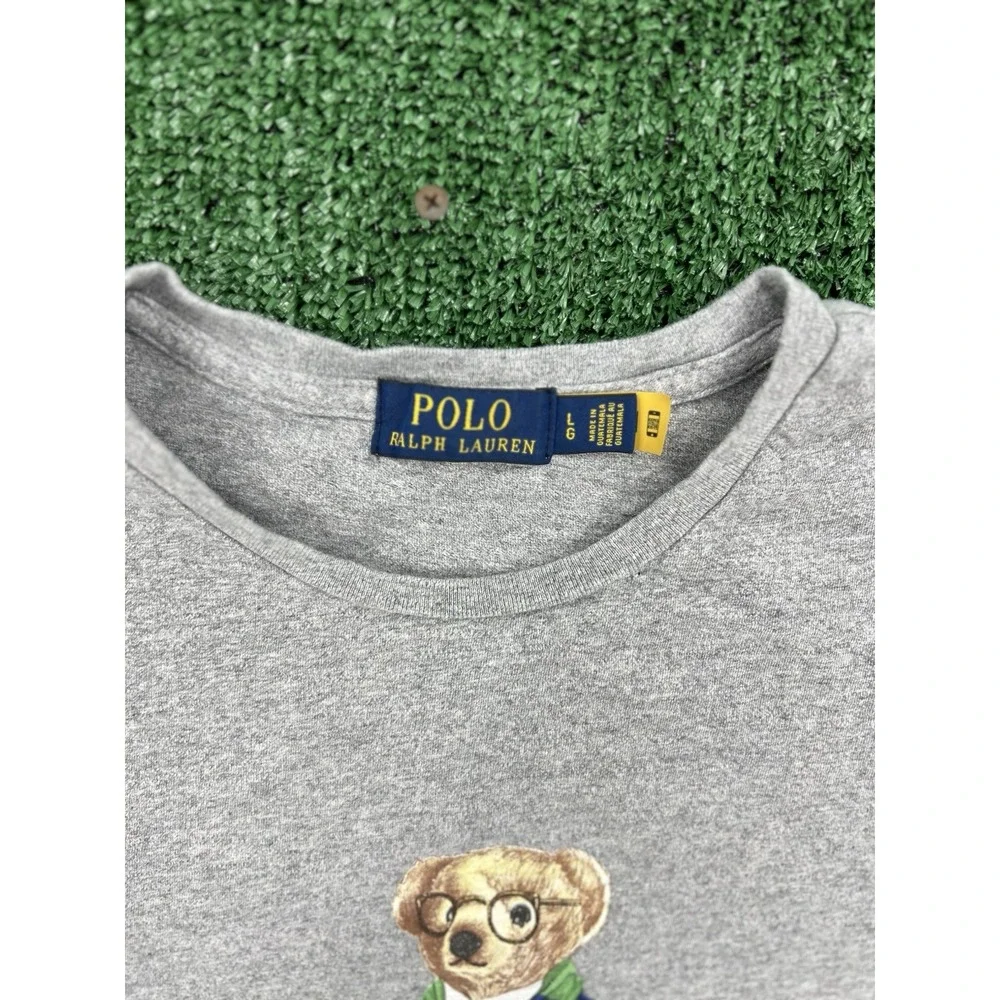 Polo Ralph Lauren Men's Preppy Bear Jersey T-Shirt Mens Large Grey